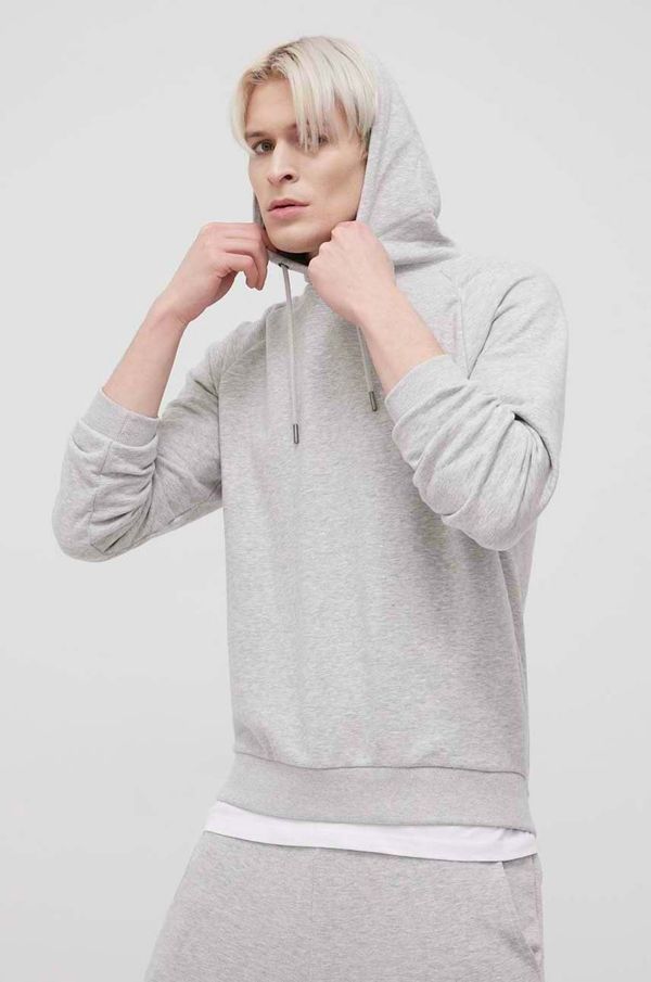 Fila Dukserica Fila za muškarce, boja: siva, s kapuljačom, s tiskom