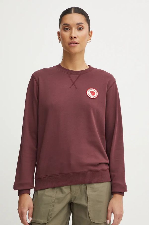 Fjallraven Dukserica Fjallraven 1960 Logo Badge boja: bordo, bez uzorka, F87230.357
