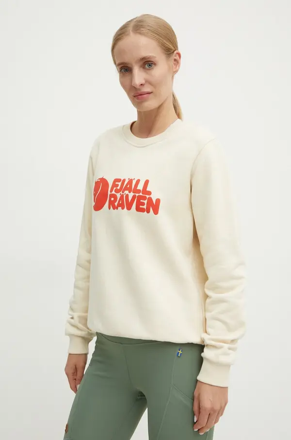 Fjallraven Dukserica Fjallraven Fjällräven Logo boja: bež, s tiskom, F84143.113.214