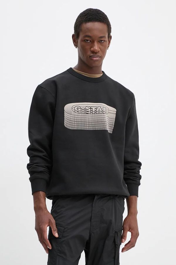 G-Star Raw Dukserica G-Star Raw za muškarce, boja: crna, s aplikacijom, D25099-D733