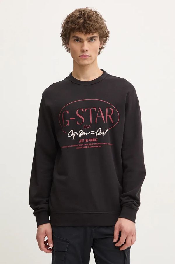 G-Star Raw Dukserica G-Star Raw za muškarce, boja: crna, s tiskom, D25100-D257