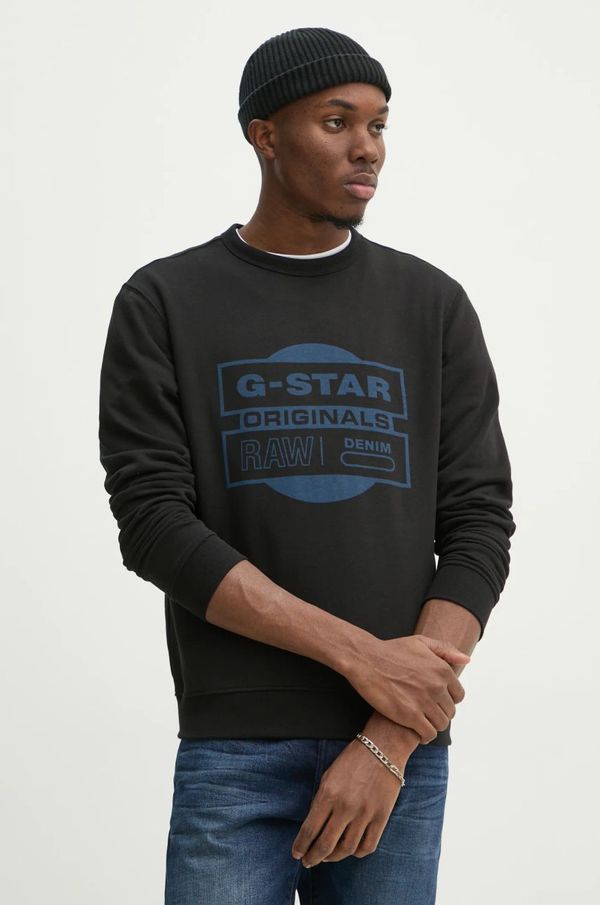 G-Star Raw Dukserica G-Star Raw za muškarce, boja: crna, s tiskom, D25441-D797