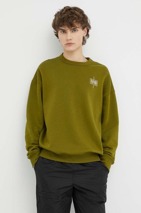 G-Star Raw Dukserica G-Star Raw za muškarce, boja: zelena, s aplikacijom