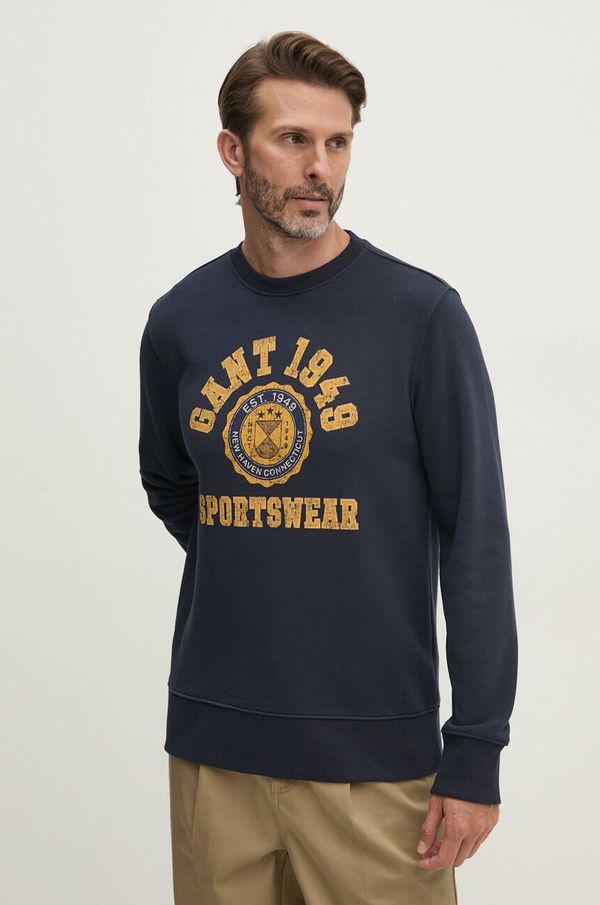 Gant Dukserica Gant za muškarce, boja: tamno plava, s tiskom, 2015069