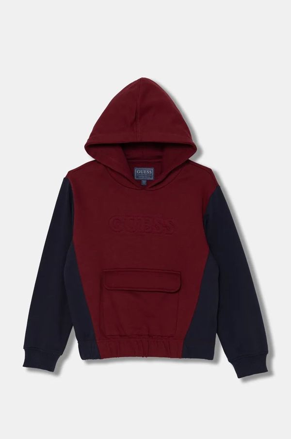 Guess Dukserica Guess boja: bordo, s kapuljačom, s uzorkom, L4BQ05 KAD74