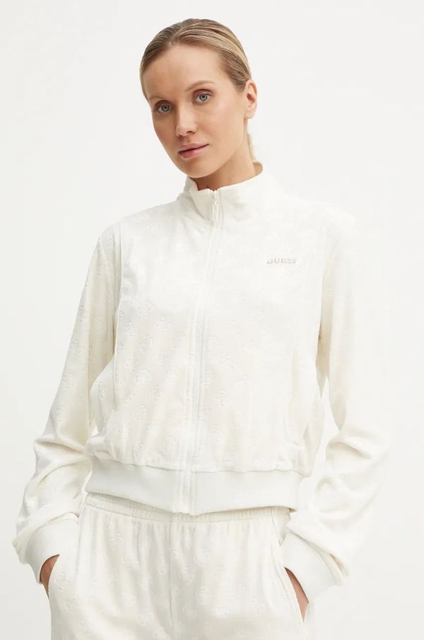 Guess Dukserica Guess KRISSY za žene, boja: bež, s uzorkom, V4BQ04 KCHS2