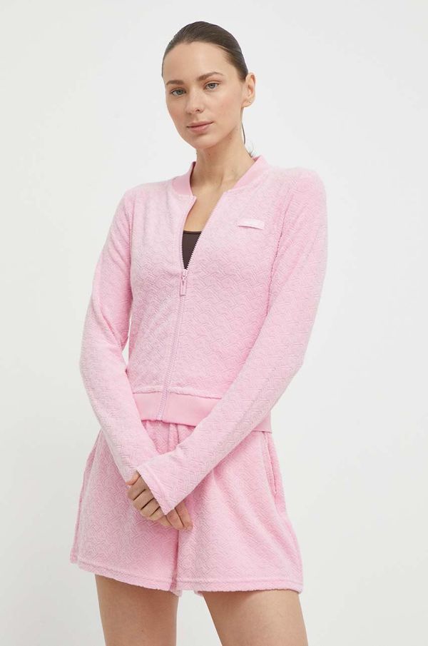 Guess Dukserica Guess LOLA za žene, boja: ružičasta, bez uzorka, V4GQ14 KC5W2