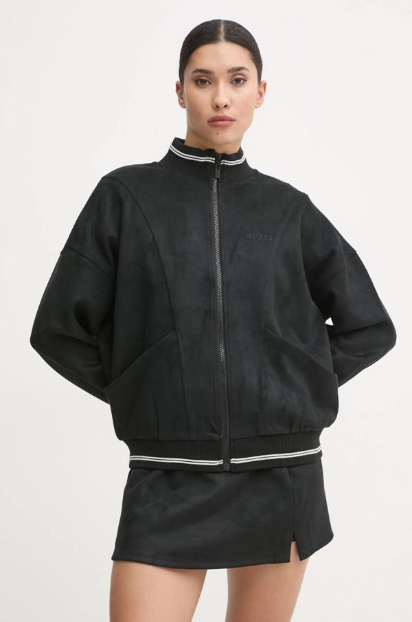 Guess Dukserica Guess MONICA za žene, boja: crna, s aplikacijom, V5RQ04 KCJY2