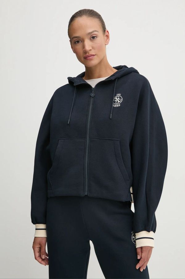 Guess Dukserica Guess NIA za žene, boja: tamno plava, bez uzorka, V4BQ06 KCHU1