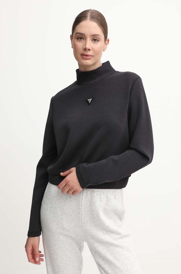 Guess Dukserica Guess OLYMPE za žene, boja: crna, bez uzorka, V4YQ05 KCAY2