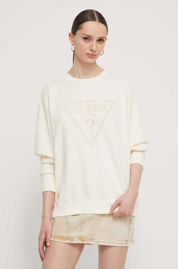 Guess Originals Dukserica Guess Originals za žene, boja: bež, s tiskom