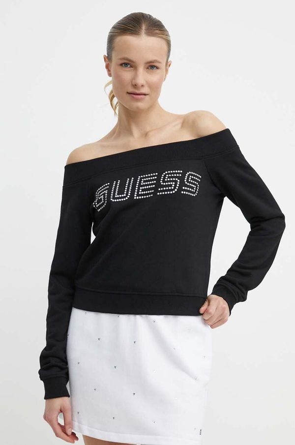 Guess Dukserica Guess SKYLAR za žene, boja: crna, bez uzorka, V4GQ08 K8802