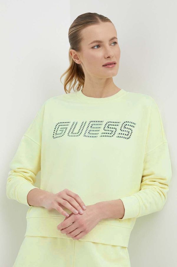 Guess Dukserica Guess SKYLAR za žene, boja: zelena, s aplikacijom, V4GQ07 K8802