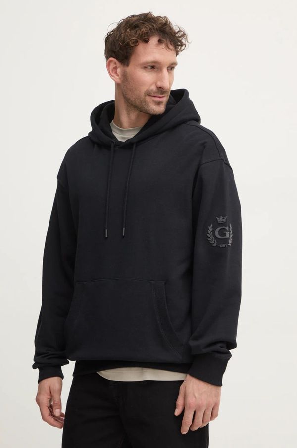 Guess Dukserica Guess za muškarce, boja: crna, s kapuljačom, s aplikacijom, M4BQ05.KBJ31