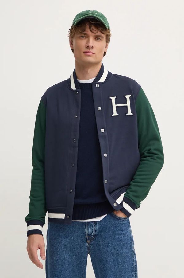 Hackett London Dukserica Hackett London za muškarce, boja: tamno plava, s uzorkom, HM581281