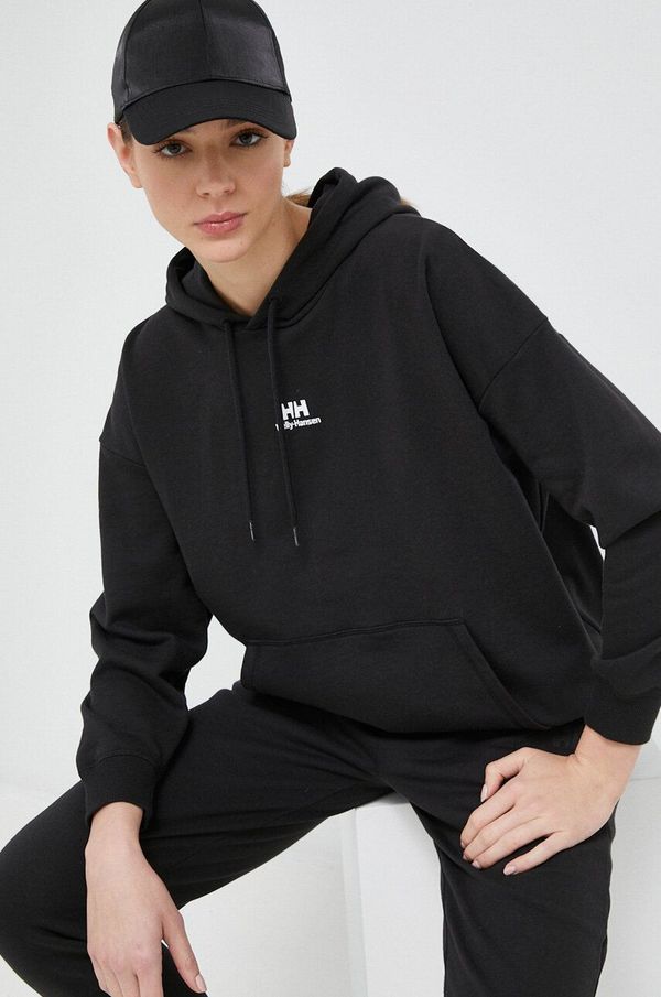 Helly Hansen Dukserica Helly Hansen za žene, boja: crna, s kapuljačom, glatka