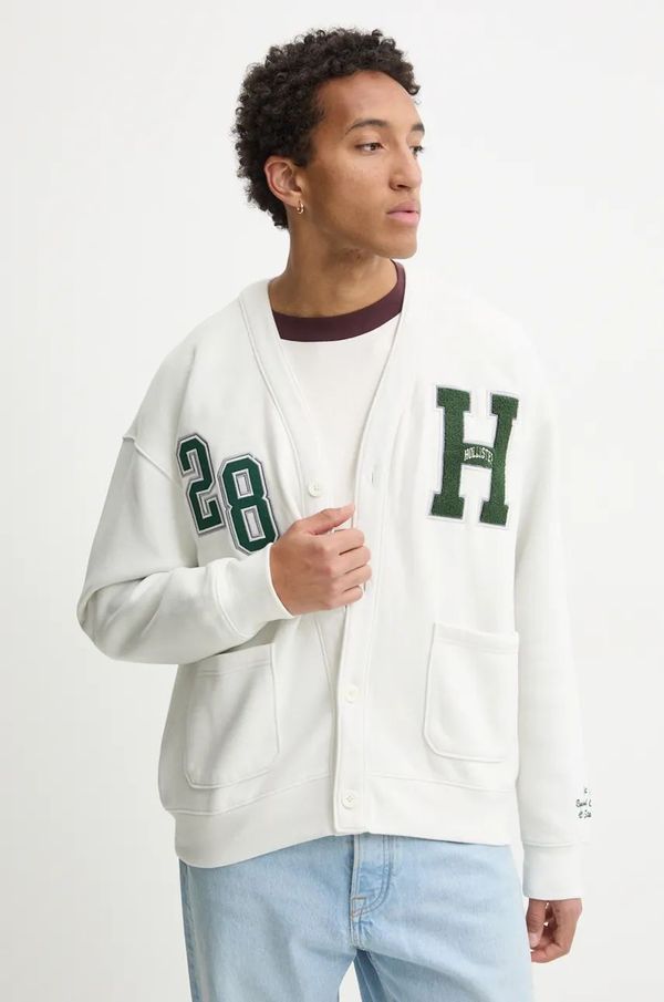 Hollister Co. Dukserica Hollister Co. za muškarce, boja: bež, s aplikacijom, KI322-4156