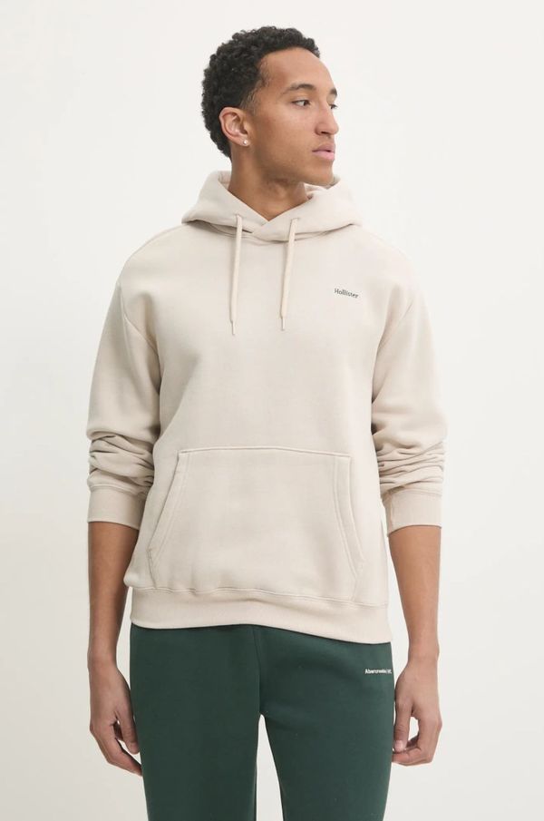 Hollister Co. Dukserica Hollister Co. za muškarce, boja: bež, s kapuljačom, bez uzorka, KI322-4176