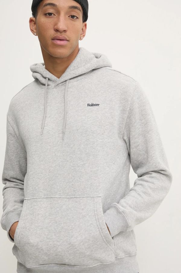 Hollister Co. Dukserica Hollister Co. za muškarce, boja: siva, s kapuljačom, melanž, KI322-4263