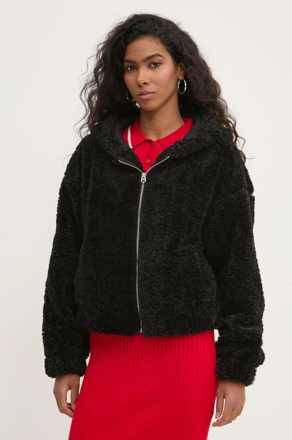 Hollister Co. Dukserica Hollister Co. za žene, boja: crna, s kapuljačom, bez uzorka, KI344-4400