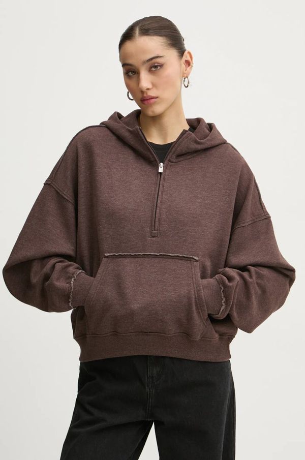 Hollister Co. Dukserica Hollister Co. za žene, boja: smeđa, s kapuljačom, bez uzorka, KI352-4220