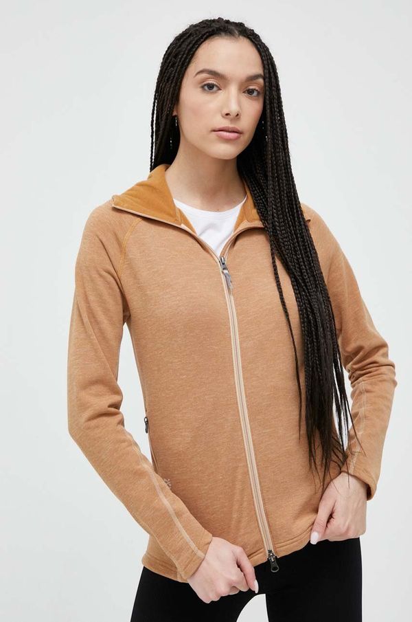 Houdini Dukserica Houdini za žene, boja: smeđa, s kapuljačom, glatka