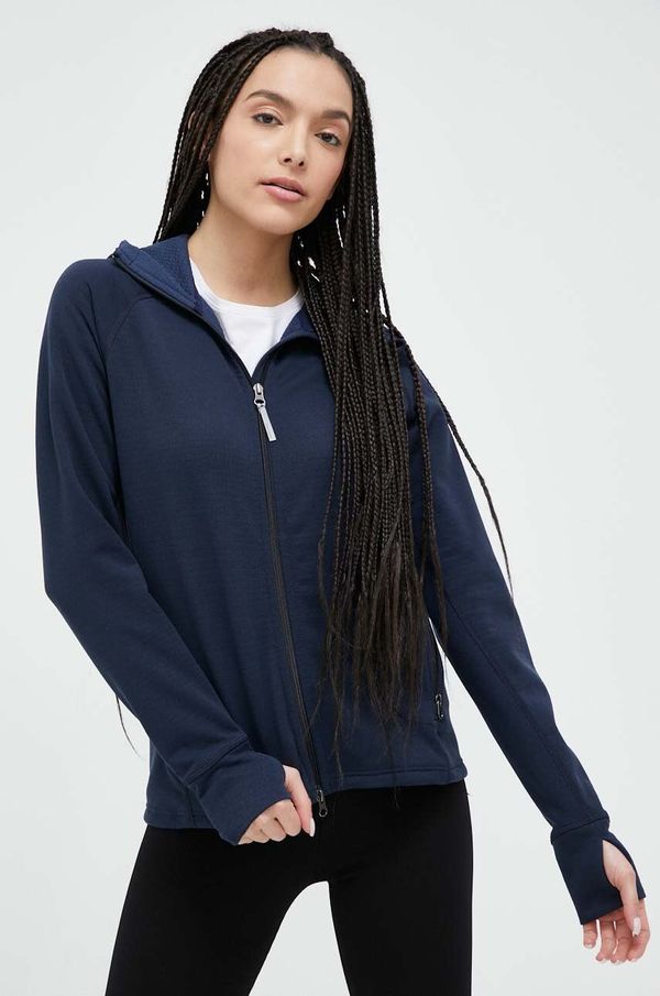 Houdini Dukserica Houdini za žene, boja: tamno plava, s kapuljačom, glatka