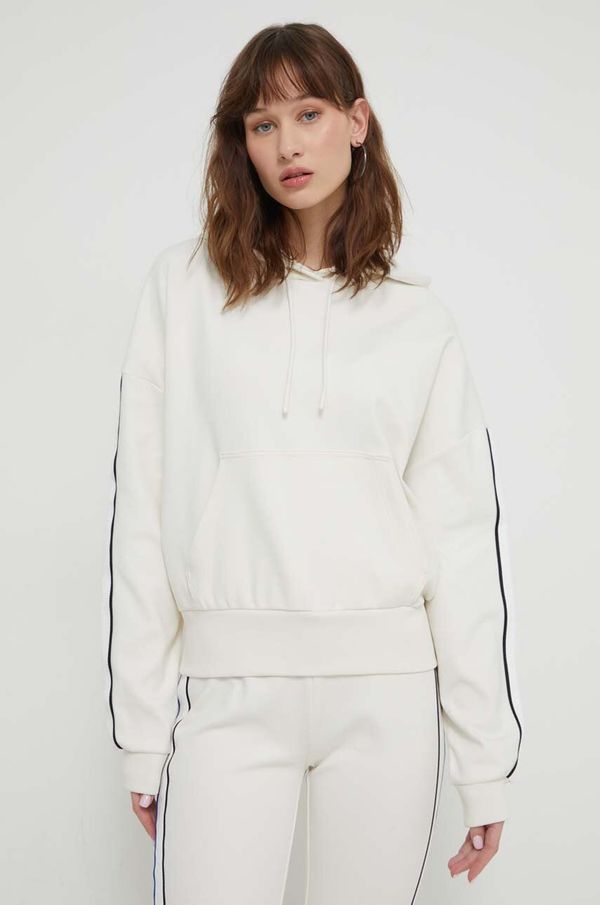 Hugo Blue Dukserica Hugo Blue za žene, boja: bež, s kapuljačom, s aplikacijom, 50512858