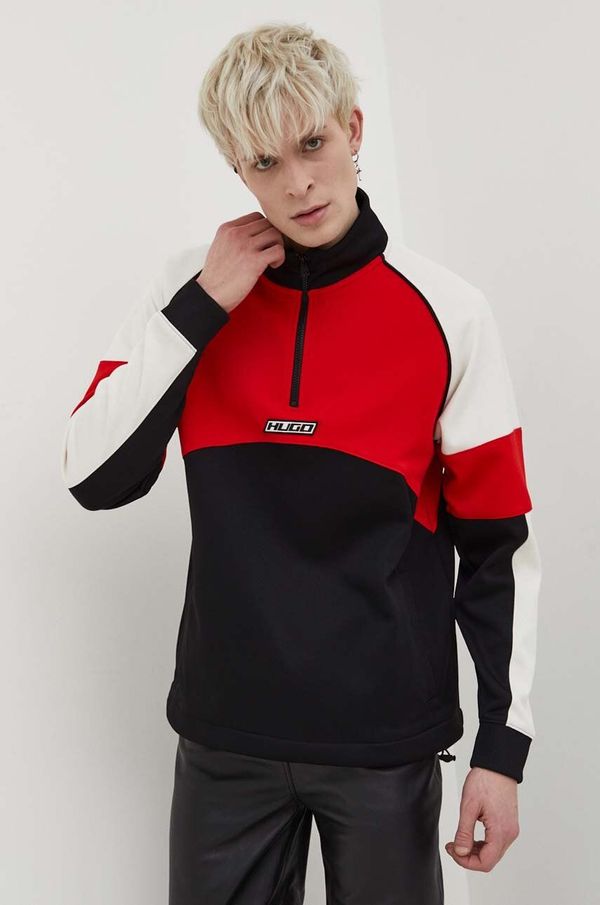 Hugo Dukserica HUGO za muškarce, boja: crna, s uzorkom