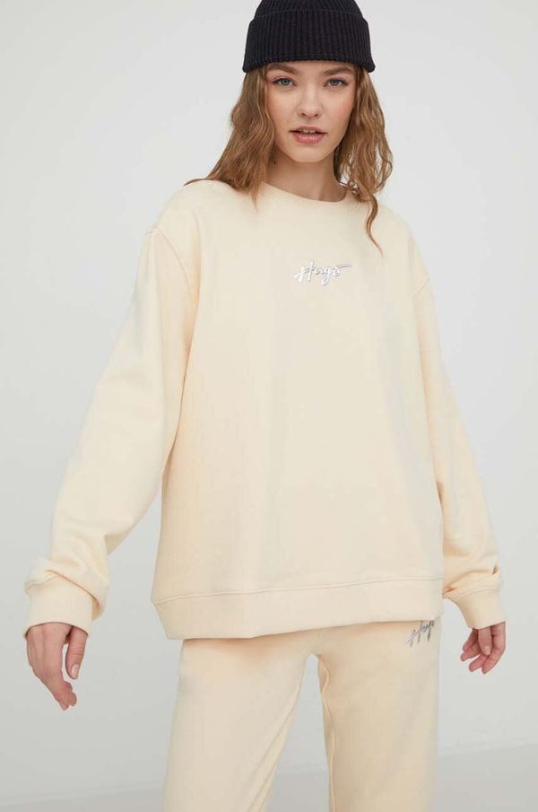 Hugo Dukserica HUGO za žene, boja: bež, s aplikacijom, 50508558