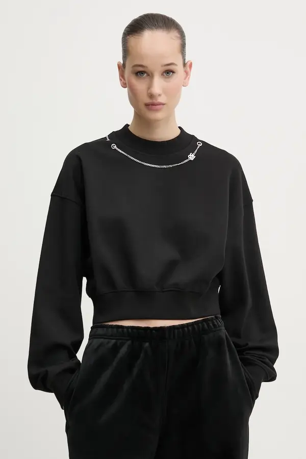 HUGO Dukserica HUGO za žene, boja: crna, s aplikacijom, 50530446