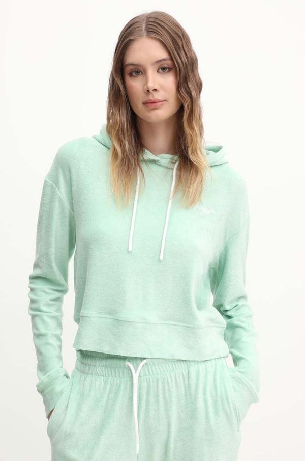 Hugo Dukserica HUGO za žene, boja: zelena, s kapuljačom, bez uzorka, 50518168