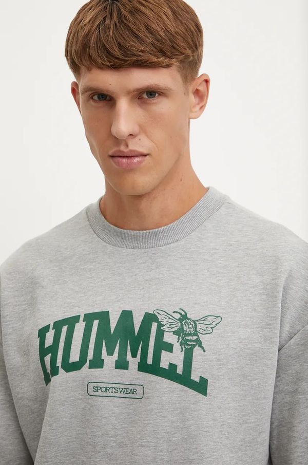 Hummel Dukserica Hummel za muškarce, boja: siva, s tiskom, 226134