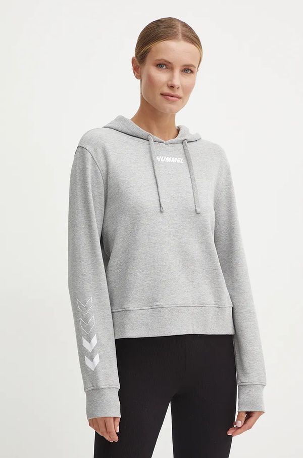 Hummel Dukserica Hummel za žene, boja: siva, s kapuljačom, melanž, 225889