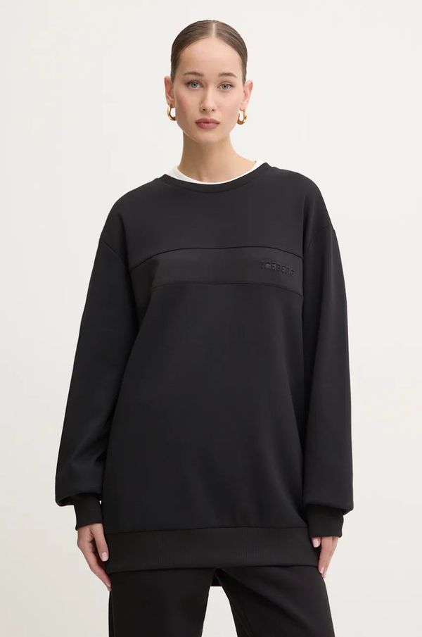 Iceberg Dukserica Iceberg za muškarce, boja: crna, bez uzorka, E010 6331