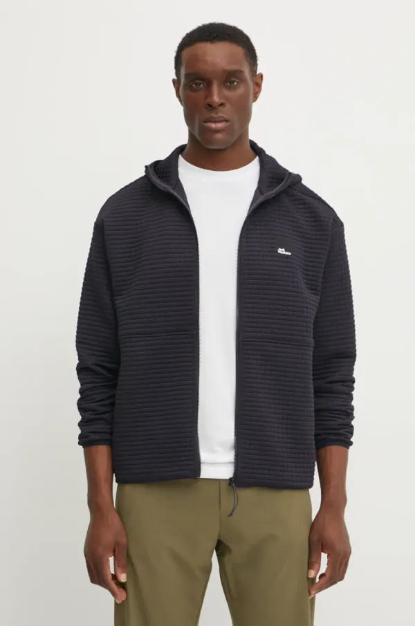 Jack Wolfskin Dukserica Jack Wolfskin Mogari za muškarce, boja: tamno plava, s kapuljačom, bez uzorka, A63849