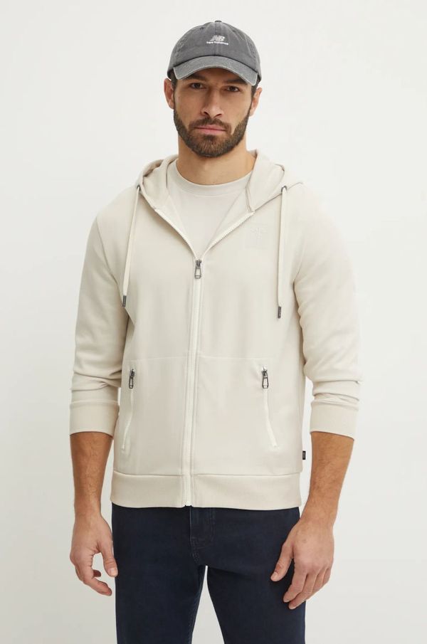 Joop! Dukserica Joop! za muškarce, boja: bež, s kapuljačom, bez uzorka, 30044886