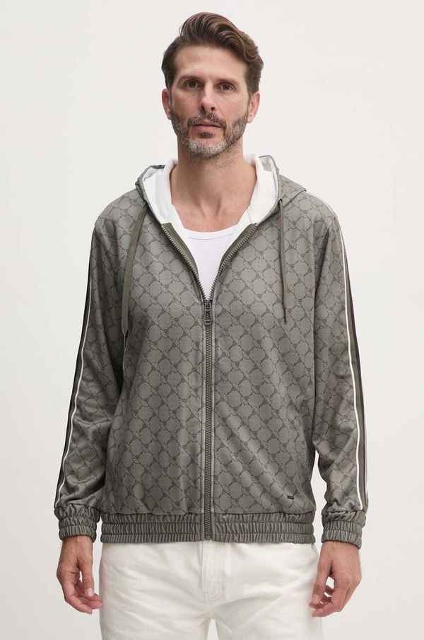 Joop! Dukserica Joop! za muškarce, boja: zelena, s kapuljačom, s uzorkom, 30042915