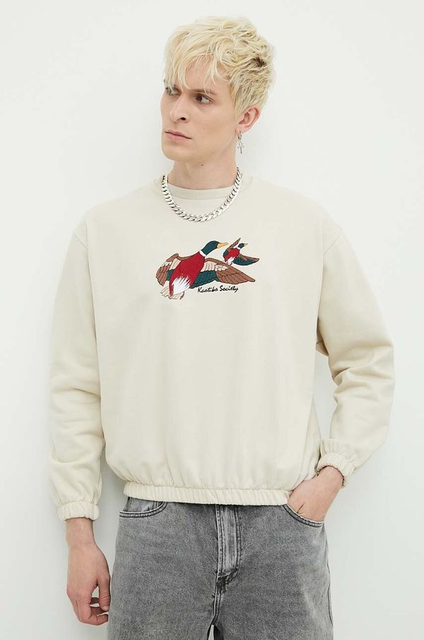 Kaotiko Dukserica Kaotiko boja: bež, s aplikacijom, AN008-01-G002