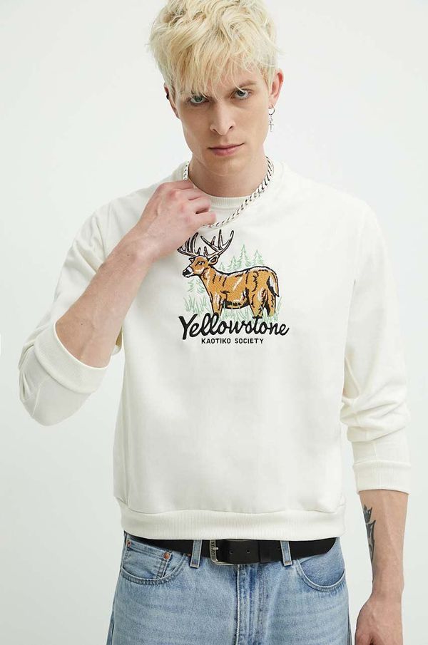 Kaotiko Dukserica Kaotiko boja: bež, s aplikacijom, AN022-01-M002