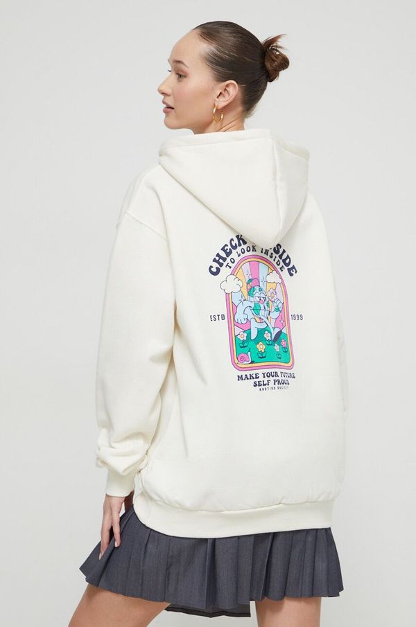 Kaotiko Dukserica Kaotiko boja: bež, s kapuljačom, s tiskom