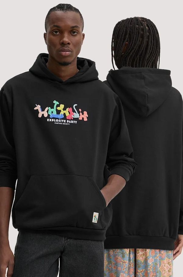 Kaotiko Dukserica Kaotiko boja: crna, s kapuljačom, s tiskom, AP012-01-G002