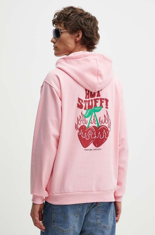 Kaotiko Dukserica Kaotiko boja: ružičasta, s kapuljačom, s aplikacijom, AM095-01-G002