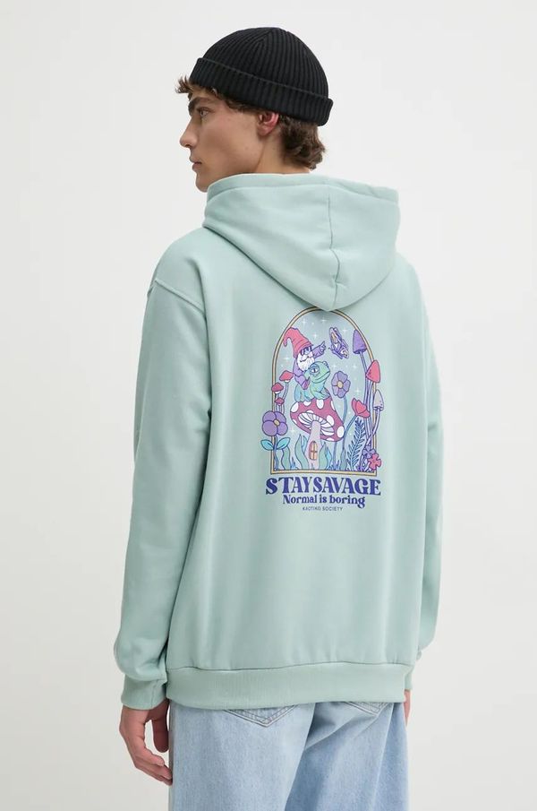 Kaotiko Dukserica Kaotiko boja: zelena, s kapuljačom, s tiskom, AP055-01-G002