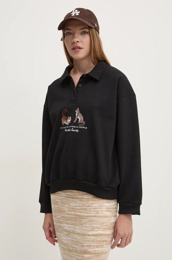 Kaotiko Dukserica Kaotiko za žene, boja: crna, s aplikacijom, AO057-01-M002