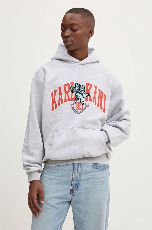 Karl Kani Dukserica Karl Kani za muškarce, boja: siva, s kapuljačom, s tiskom, 60210116