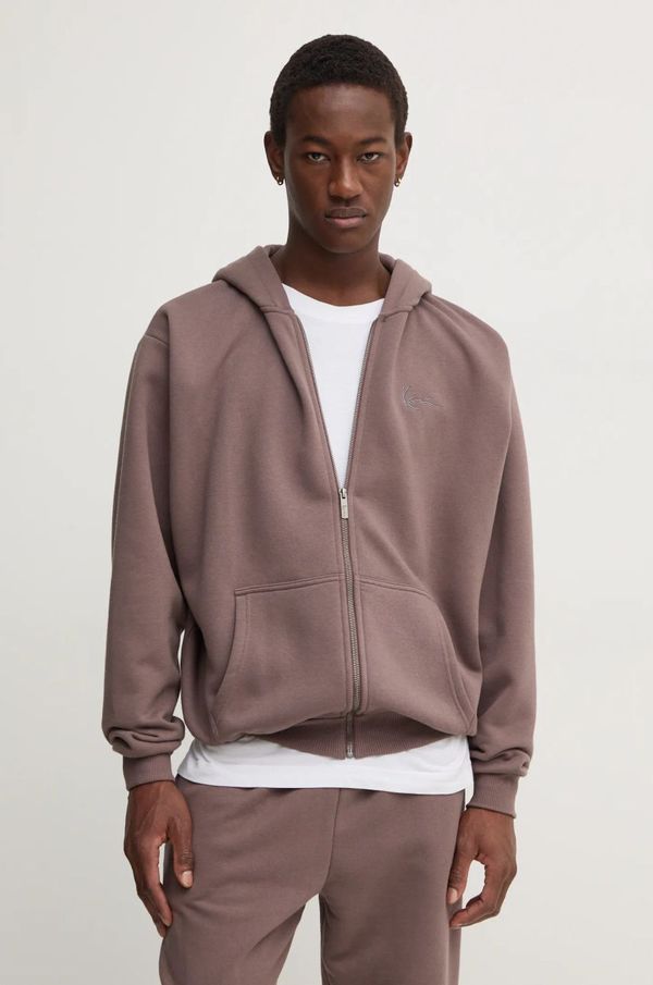 Karl Kani Dukserica Karl Kani za muškarce, boja: smeđa, s kapuljačom, s tiskom, 60220058