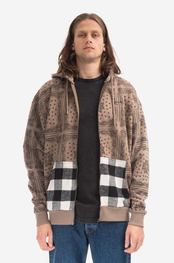 Karl Kani Dukserica Karl Kani za muškarce, boja: smeđa, s kapuljačom, s uzorkom, 6022758-brown