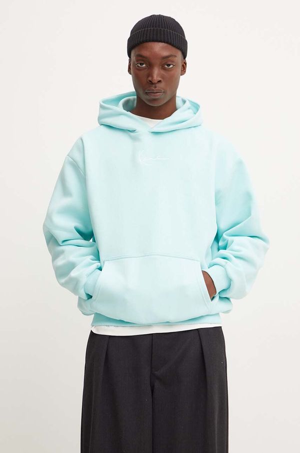 Karl Kani Dukserica Karl Kani za muškarce, boja: tirkizna, s kapuljačom, s aplikacijom, 60210102