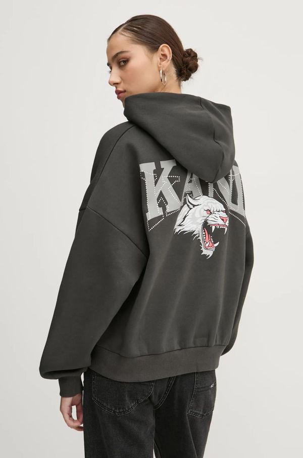 Karl Kani Dukserica Karl Kani za žene, boja: siva, s kapuljačom, s aplikacijom, 61210047